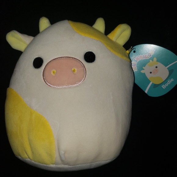 Squishmallows Caedia la mucca pezzata di blu, 20 cm